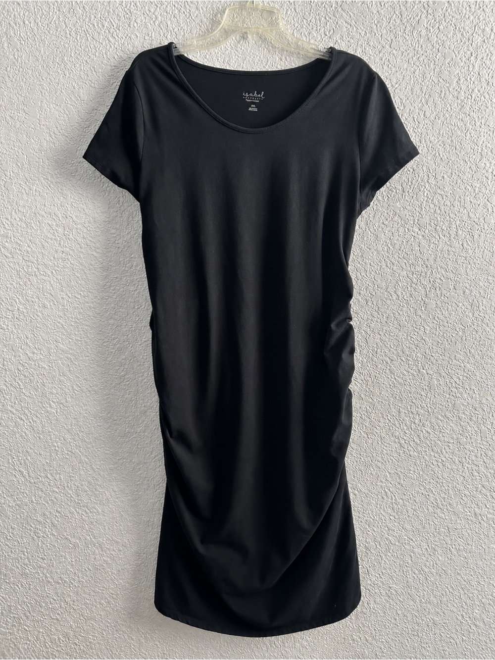 Isabel Maternity XXL Black Short Sleeve T-Shirt Midi Dress Minimalist Chic